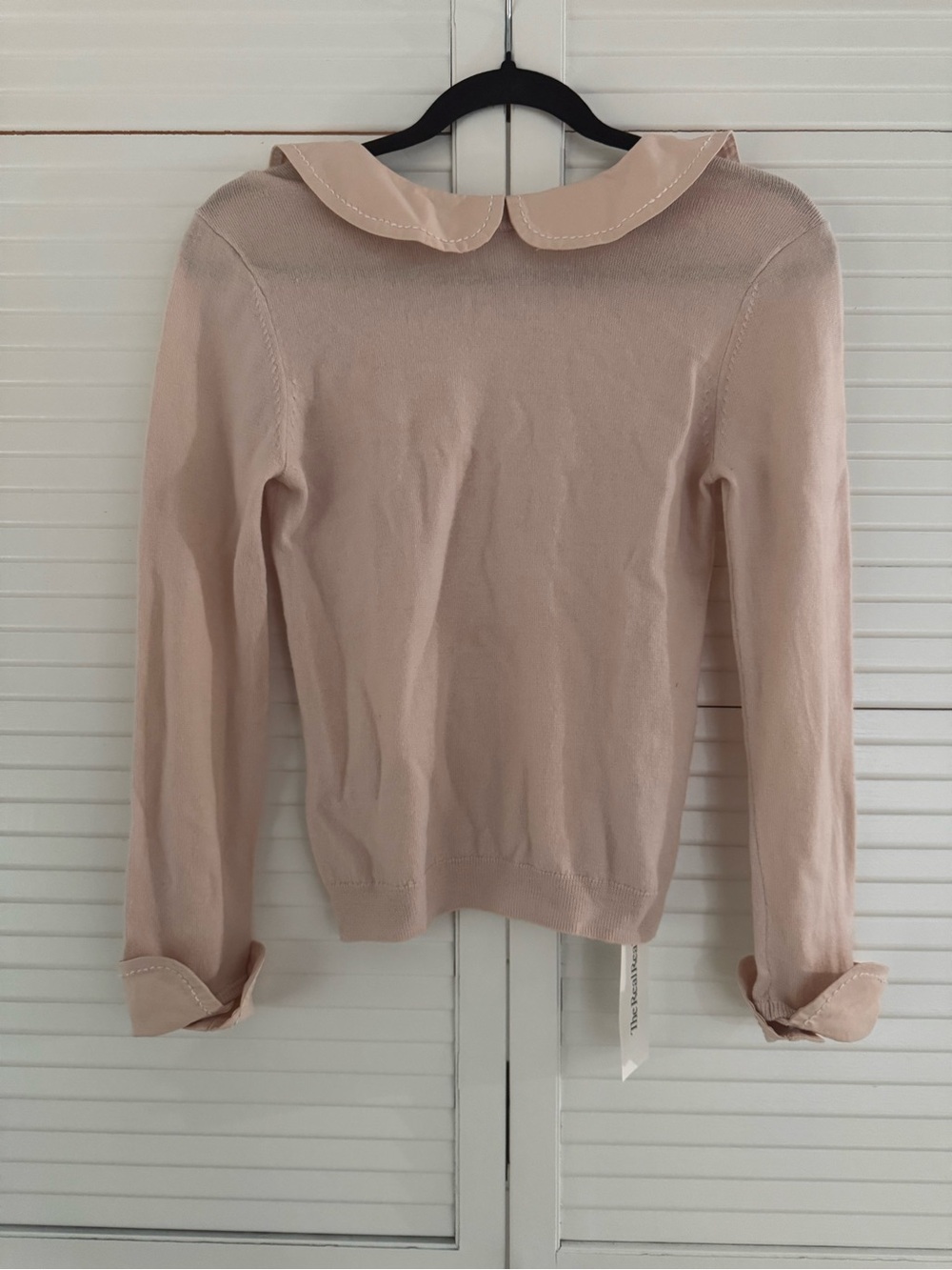 Alice and Olivia Porla Wool Long-Sleeve Collared Top - Light Pink - Picture 2 of 5